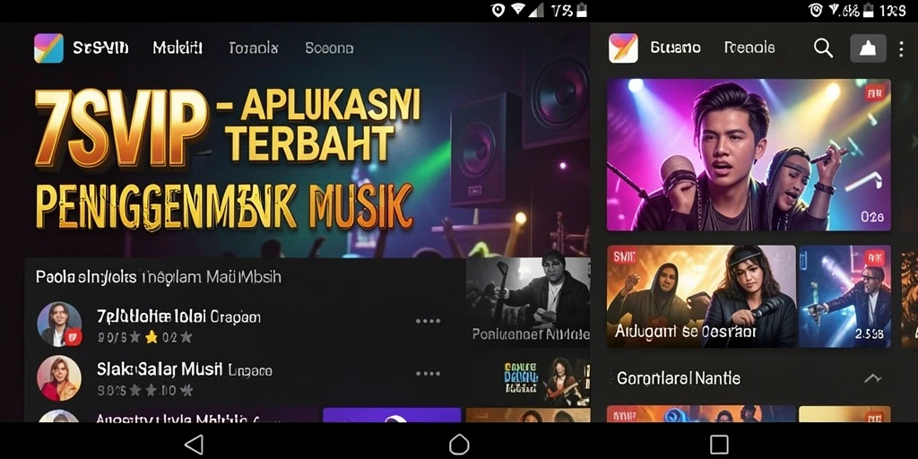 Screenshot menunjukkan tampilan antarmuka game musik 7SVIP yang menarik.