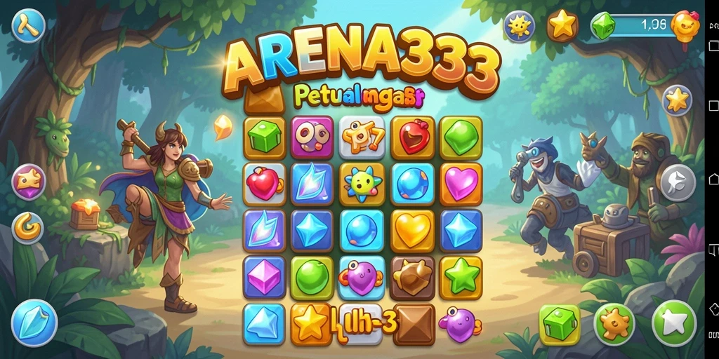 Gameplay seru ARENA333 dengan tantangan Match-3 yang mendebarkan.