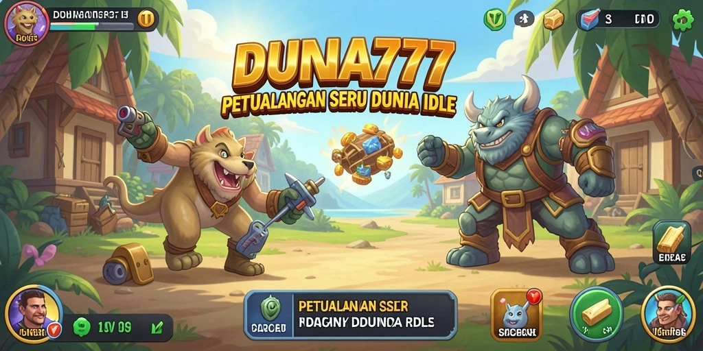 Screenshot gameplay DUNIA777 menampilkan aksi karakter dalam mode Idle.