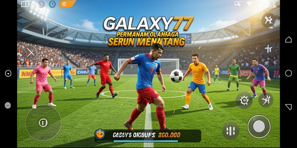 Tampilan gameplay menegangkan dalam GALAXY77 dengan aksi olahraga yang intens.