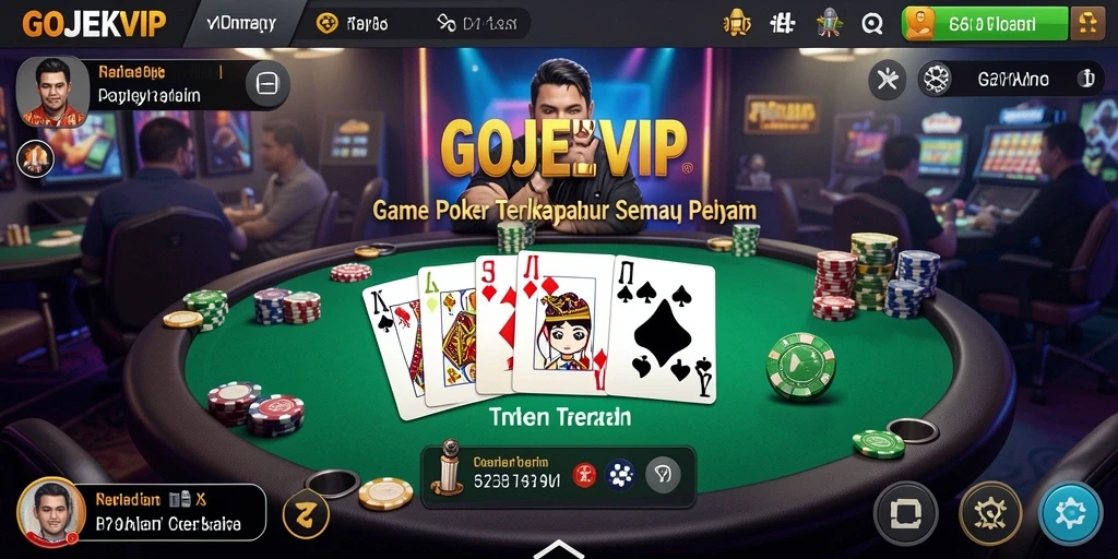 Screenshot gameplay poker di GOJEKVIP yang menampilkan antusiasme pemain.