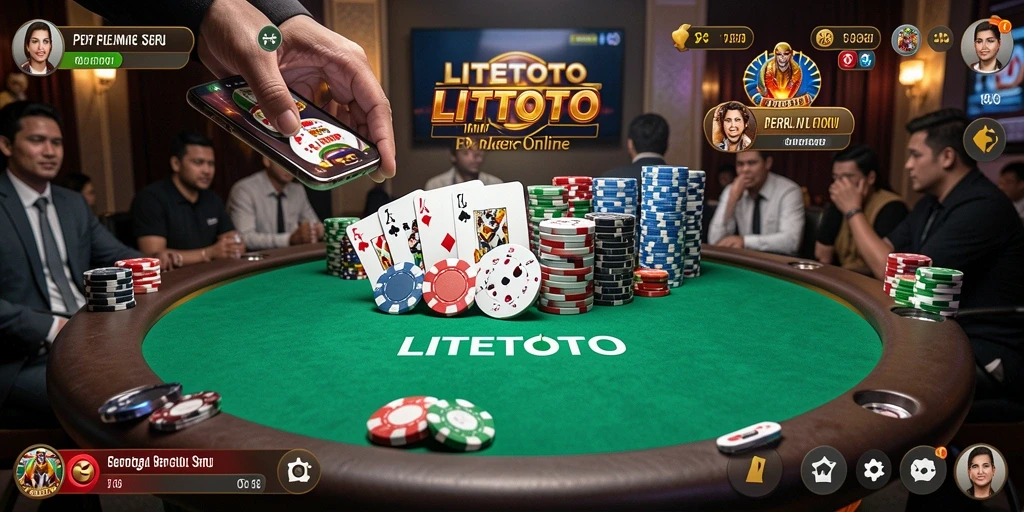 Screenshot gameplay LITETOTO menampilkan serunya bermain poker online.