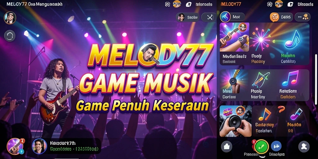 Tampilan gameplay MELODY77 yang menarik saat bermain musik.