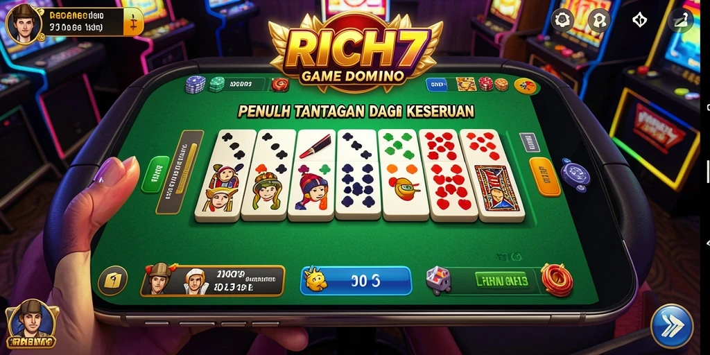 Tampilan screenshot RICH7 menunjukkan keseruan permainan Domino.