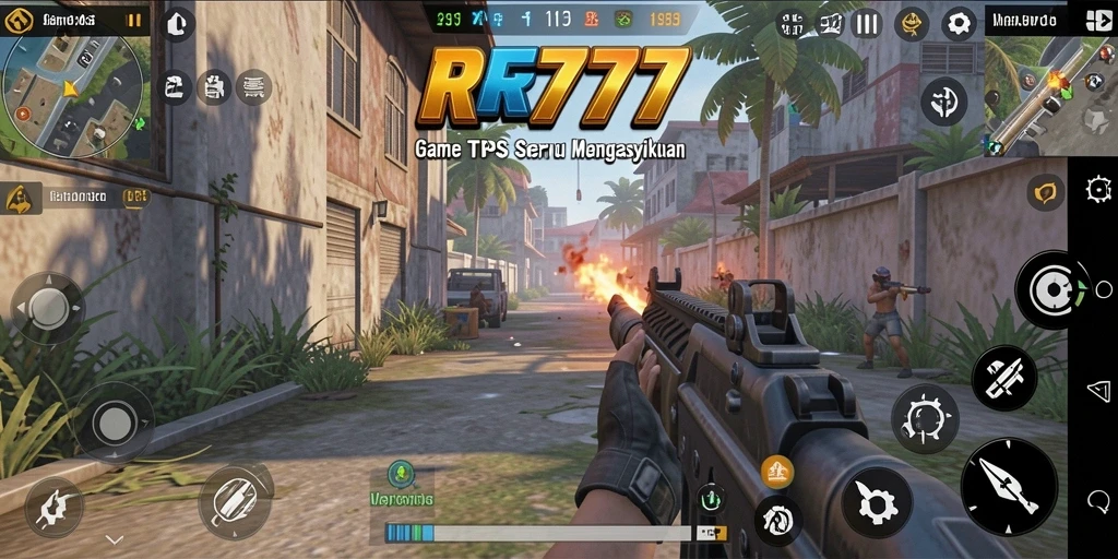 Tampilan aksi seru dalam gameplay TPS RR777.