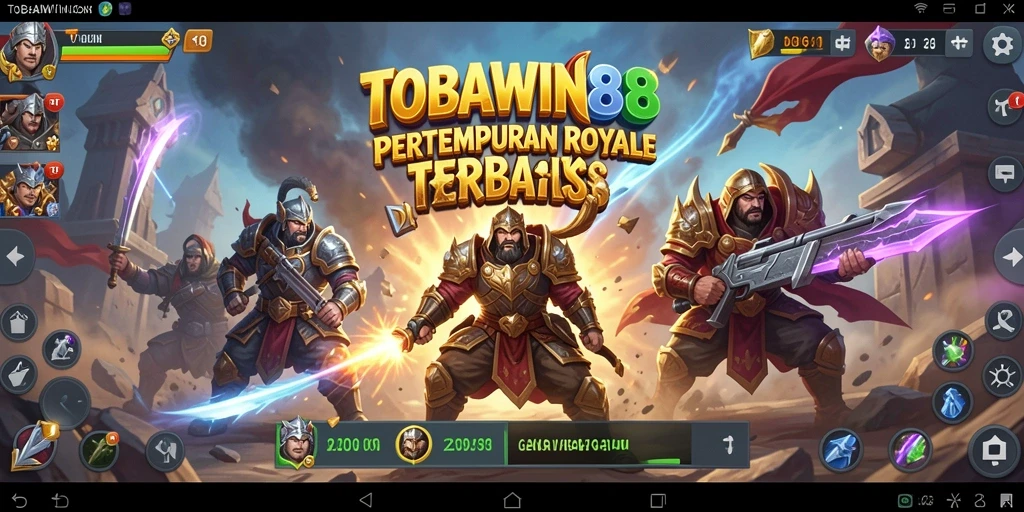 Tampilan gameplay seru TOBAWIN88 di pertempuran Royale.