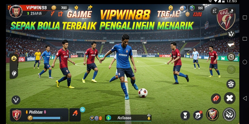 Tampilan gameplay <strong>VIPWIN88</strong> dengan aksi sepak bola yang mendebarkan.