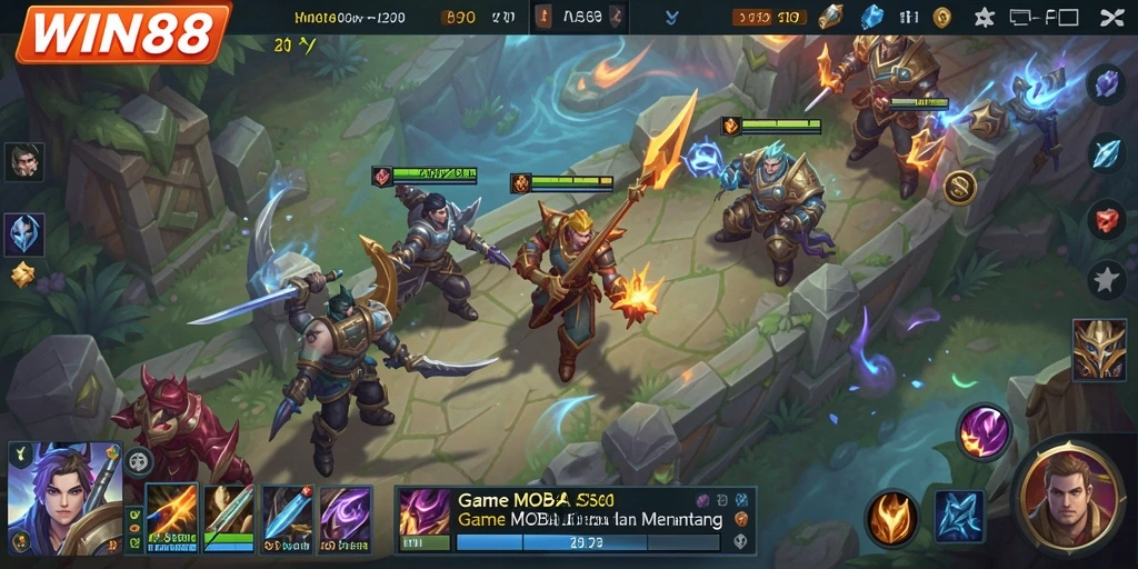 Tampilan gameplay <strong>WIN88</strong> dengan aksi pertarungan yang intens.